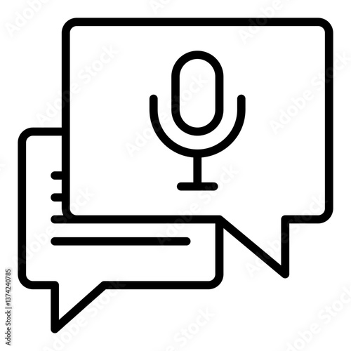 Voice Message Icon. Audio communication symbol. Instant messaging and voice recording sign - stock vector. Outline Icon