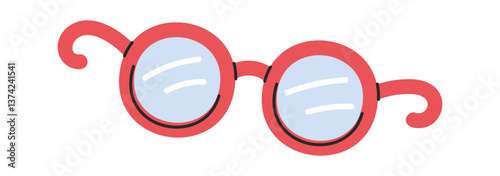 Round eyeglasses lab equipment doodle