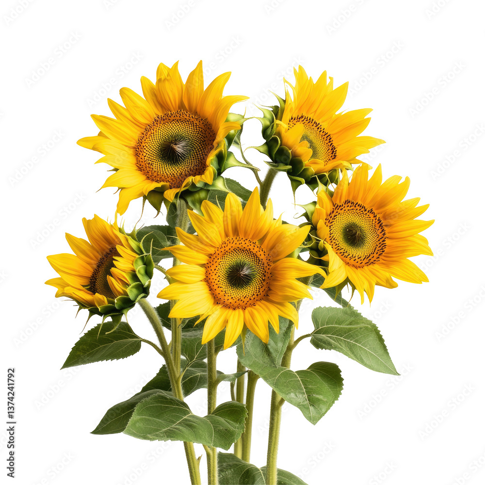 Sunflowers with a Long Green Stem Sunflowers with a Long Green Stem