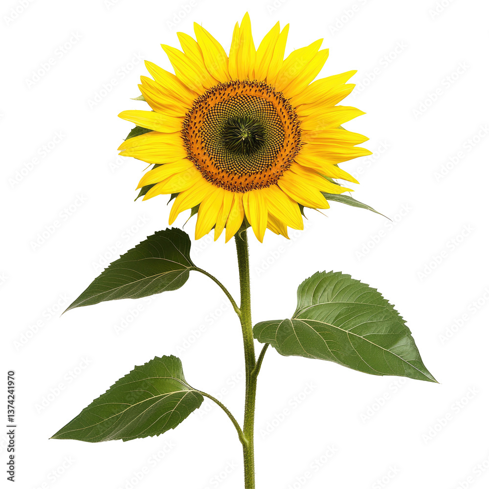 Obraz premium Sunflower with a Long Green Stem