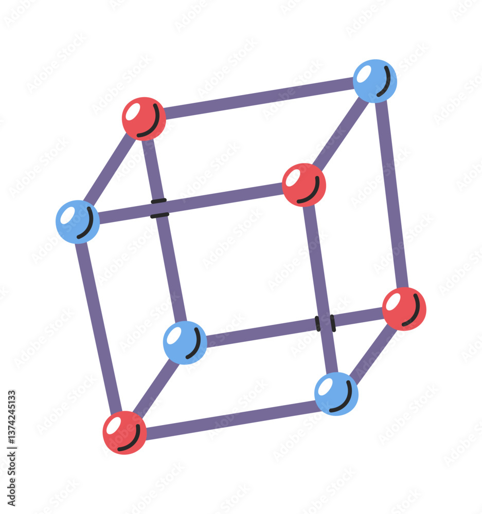 Chemical molecule structure cube shape
