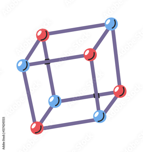 Chemical molecule structure cube shape