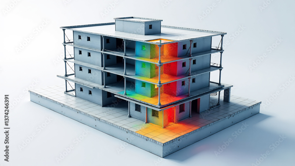 Fototapeta premium Building Stress Test: Earthquake Resistance Simulation