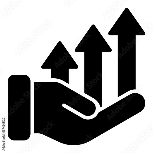Business Growth Icon. Success strategy symbol. Financial progress and corporate expansion - stock vector. Flat Icon