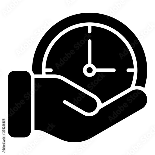 Time Management Icon. Productivity planning symbol. Work schedule and efficiency tracking - stock vector. Flat Icon