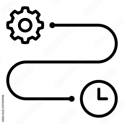 Workflow Optimization Icon. Process improvement symbol. Business efficiency and productivity strategy - stock vector. Outline Icon