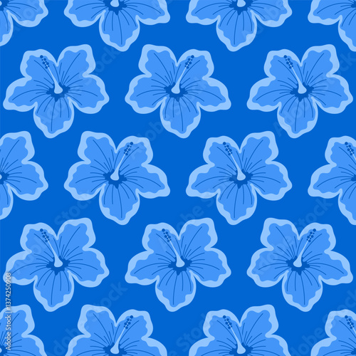 hibiscus seamless pattern