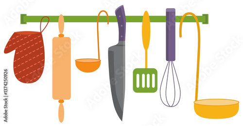 Kitchen utensils set.
