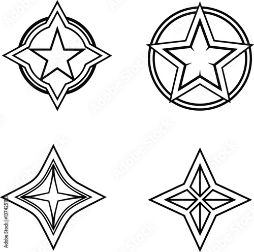 Empowerment star emblem silhouette illustration