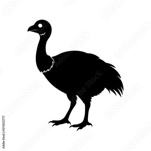 Extinct animal Moas silhouette vector illustration