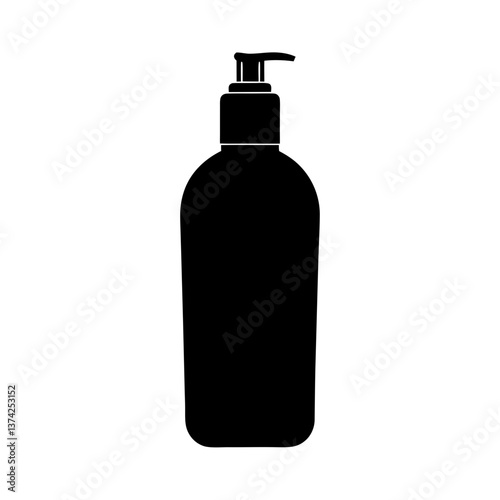 Exfoliating toner silhouette illustration.