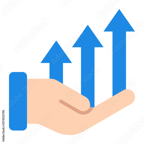 Business Growth Icon. Success strategy symbol. Financial progress and corporate expansion - stock vector. Flat Icon
