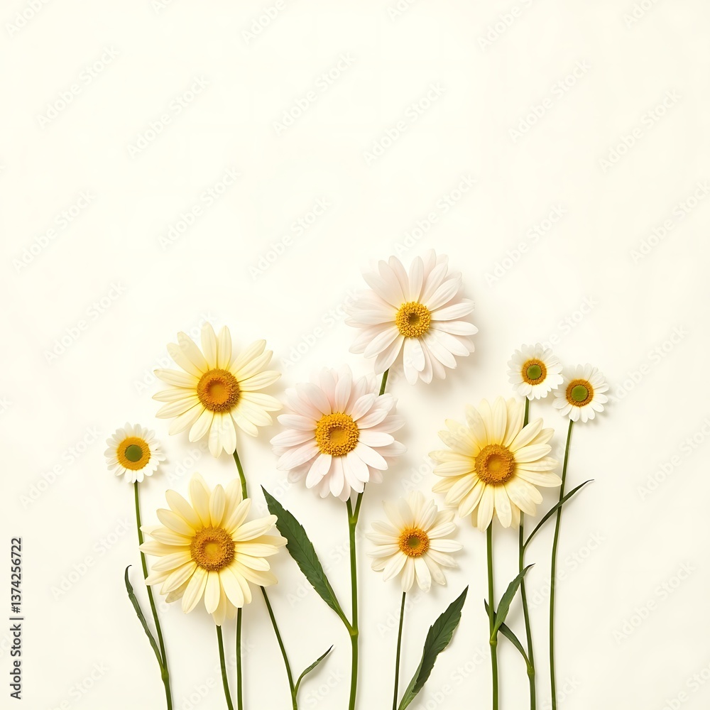 Fototapeta premium daisies on white background