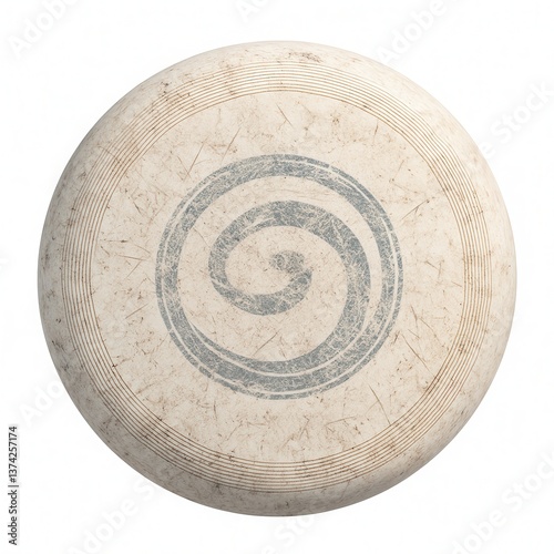 Used Ultimate Frisbee Disc with Scratches and Faded Logo Isolated on White