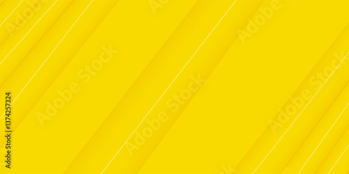 Abstract modern bright yellow gradient background. Trendy simple diagonal dynamic geometric stripes vector design with shine lines and shadow