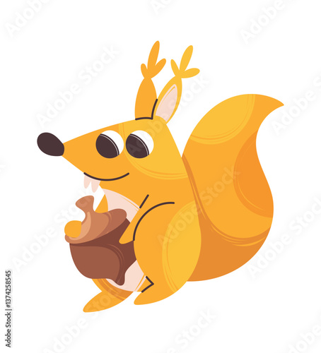 Funny squirrel forest animal character