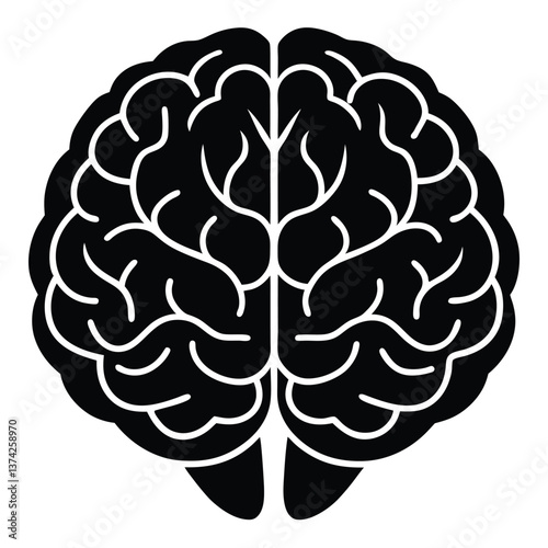human brain vector silhouette