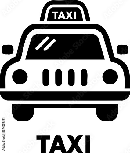 Taxi icon in a minimalist style on a white background  
