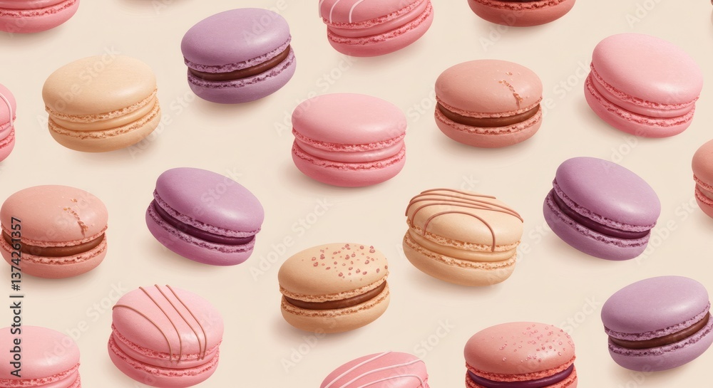 Fototapeta premium Seamless Macaron Pattern on Soft Pastel Background - For Packaging & Product Design