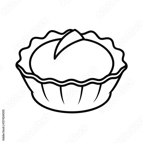 Delicious Mini Tart Pastry Dessert Outline Illustration Clipart Bakery