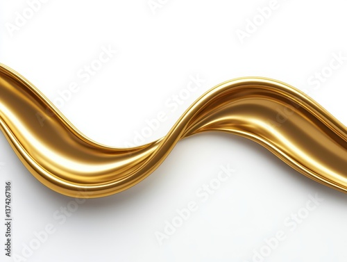 Graceful flow of golden wave abstract art digital design minimalist close-up modern aesthetics