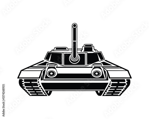 Tank vector illustration, Tank silhouette, isolated on a white background.
