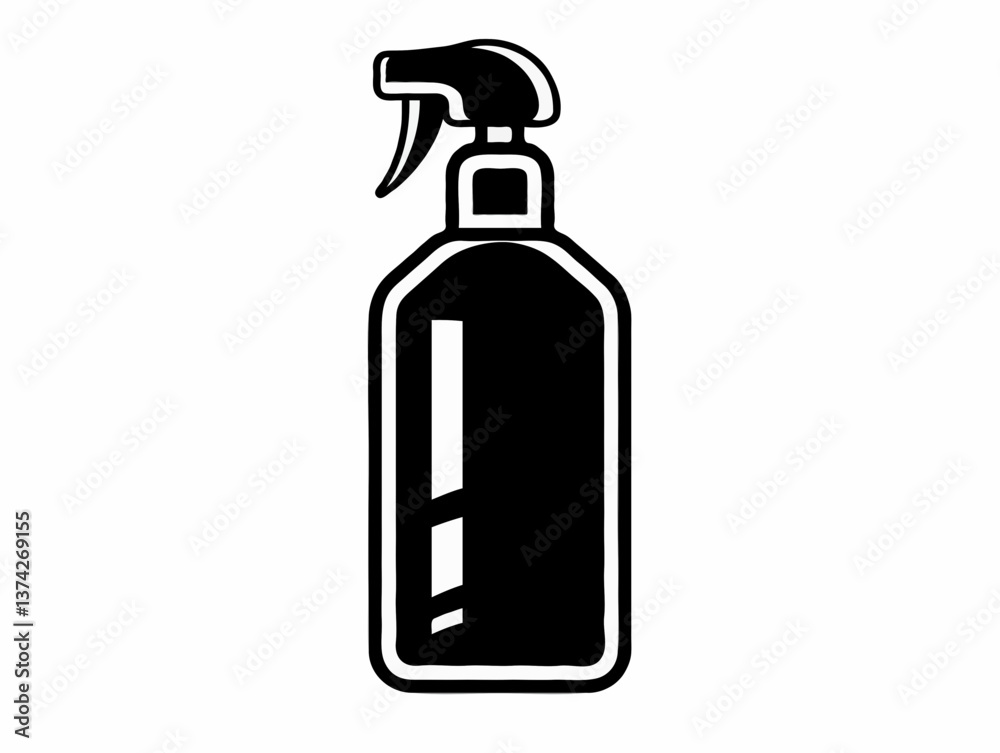 Spray bottle icon in black and white illustration Spray bottle icon in black and white illustration