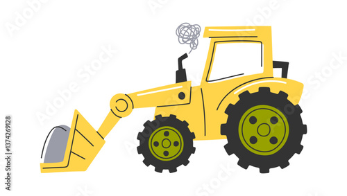 Hand-drawn tractor road construction machinery