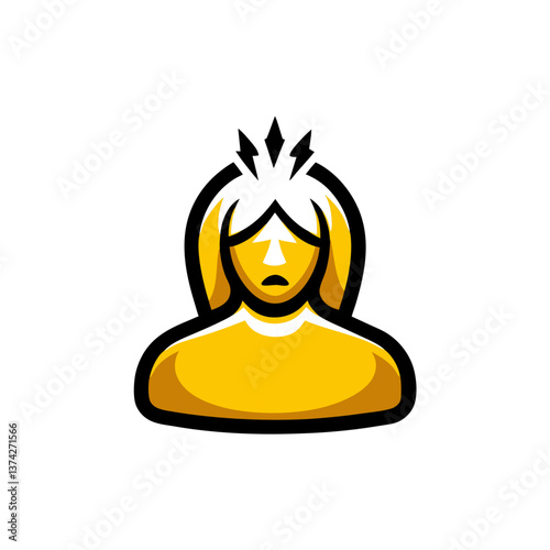 Person feeling pain illustrated in a minimalist style  