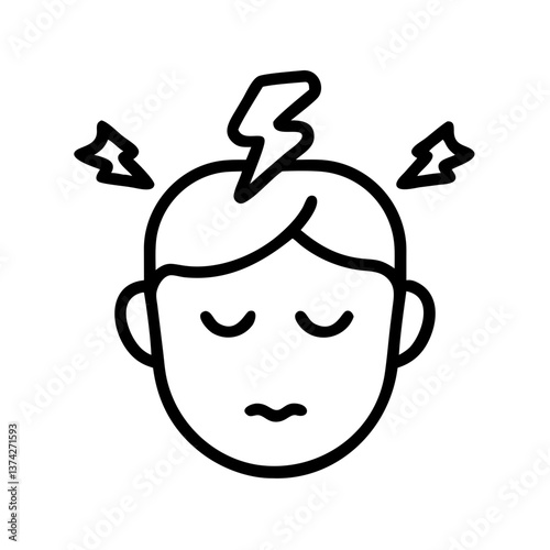Person feeling stress with closed eyes against a simple background  