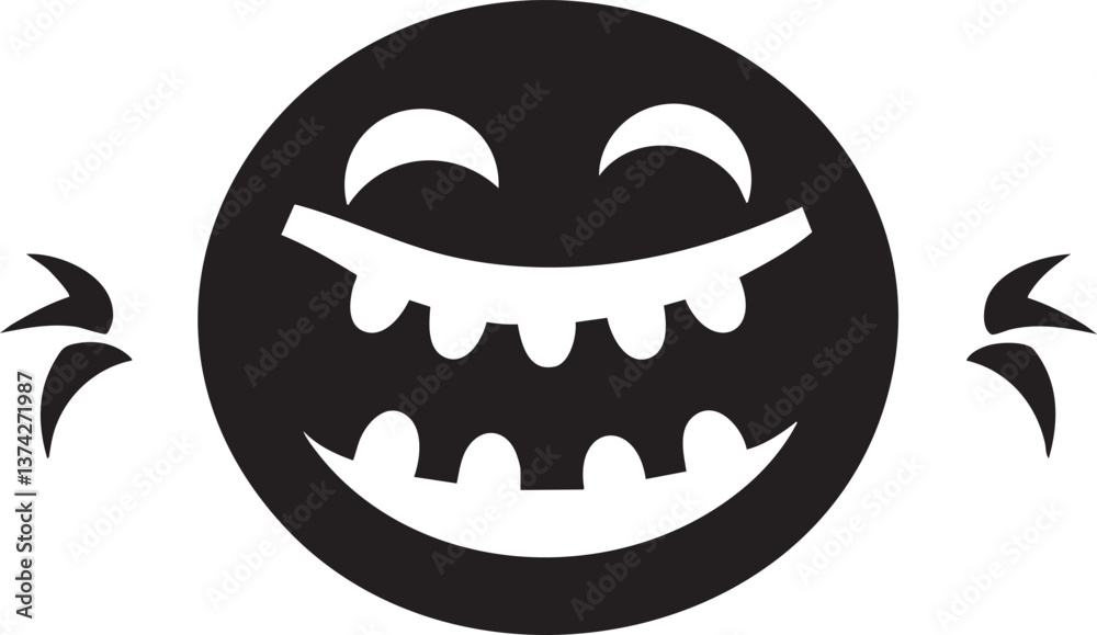 Grinning emoji vector illustration for cheerful and playful design projects. Grinning emoji vector illustration for cheerful and playful design projects.