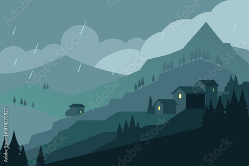 landscape with mountains