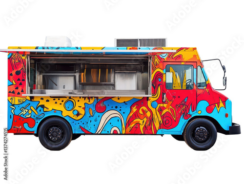 Isolated Colorful Food Truck