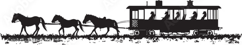 Vintage horse-drawn carriage silhouette illustration for historical and nostalgic themes.