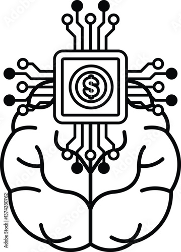 brain with a dollar sign on it