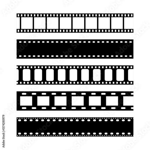 Old retro movie film strip. camera roll effect design.