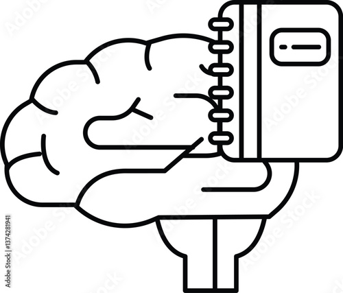 brain is holding a book in its hand