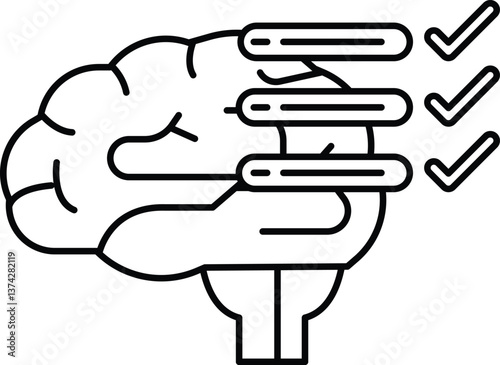 brain with a check mark on it