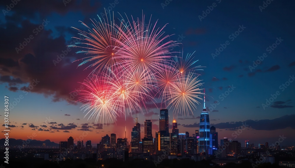 Chromatic Burst A Symphony of Pyrotechnics Illuminating the Night Sky Over Metropolis Chromatic Burst A Symphony of Pyrotechnics Illuminating the Night Sky Over Metropolis
