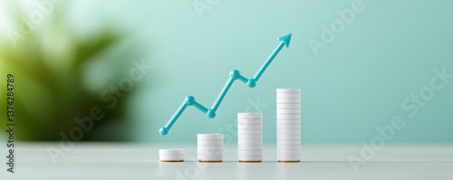 Obraz na płótnie Business growth financial trends chart analysis office setting close-up view economic insights for seo impact w salonie