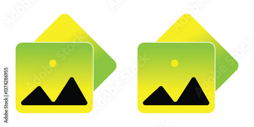 photo gallery icon, picture album and image icon on white background.