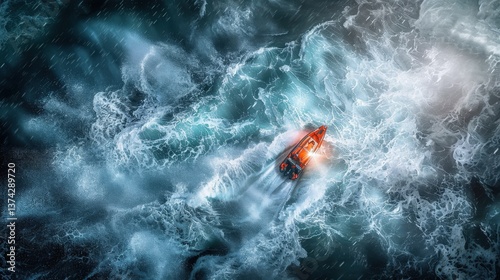 Kayak setting out to rescue people
