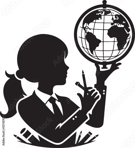 Geography teacher illustration