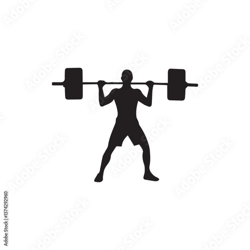 silhouette of a man lifting weights