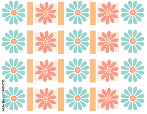 Seamless Abstract flower art pattern, doodle, fabric, fashion textile , hand-drawn feathers in earthy tones for bohemian skirts, shawls, and maxi dresses.