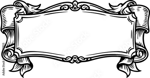 Vintage ornate frame design classic decorative border, elegant scrollwork art illustration