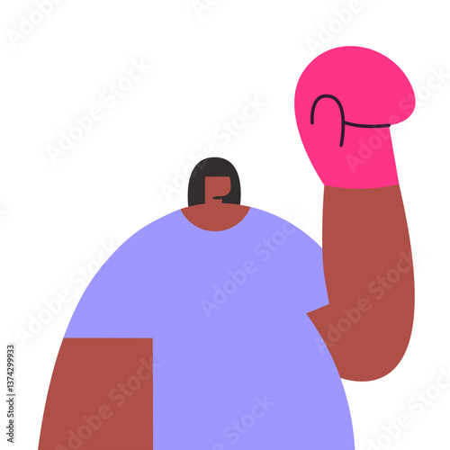 Boxing gloves for Girls. Flat vector illustration in cartoon style.