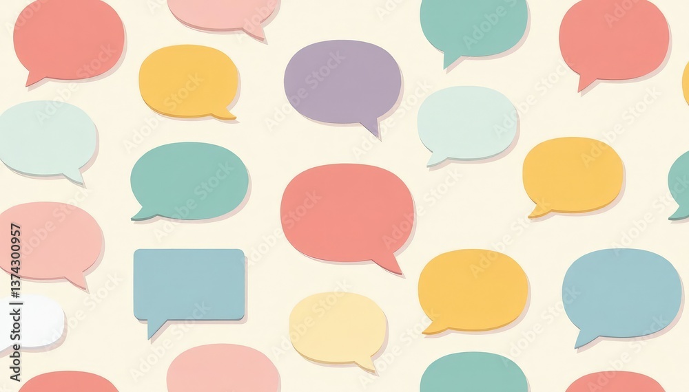 Seamless pastel speech bubble pattern, perfect for kids' rooms , playful, message, conversation Seamless pastel speech bubble pattern, perfect for kids' rooms , playful, message, conversation