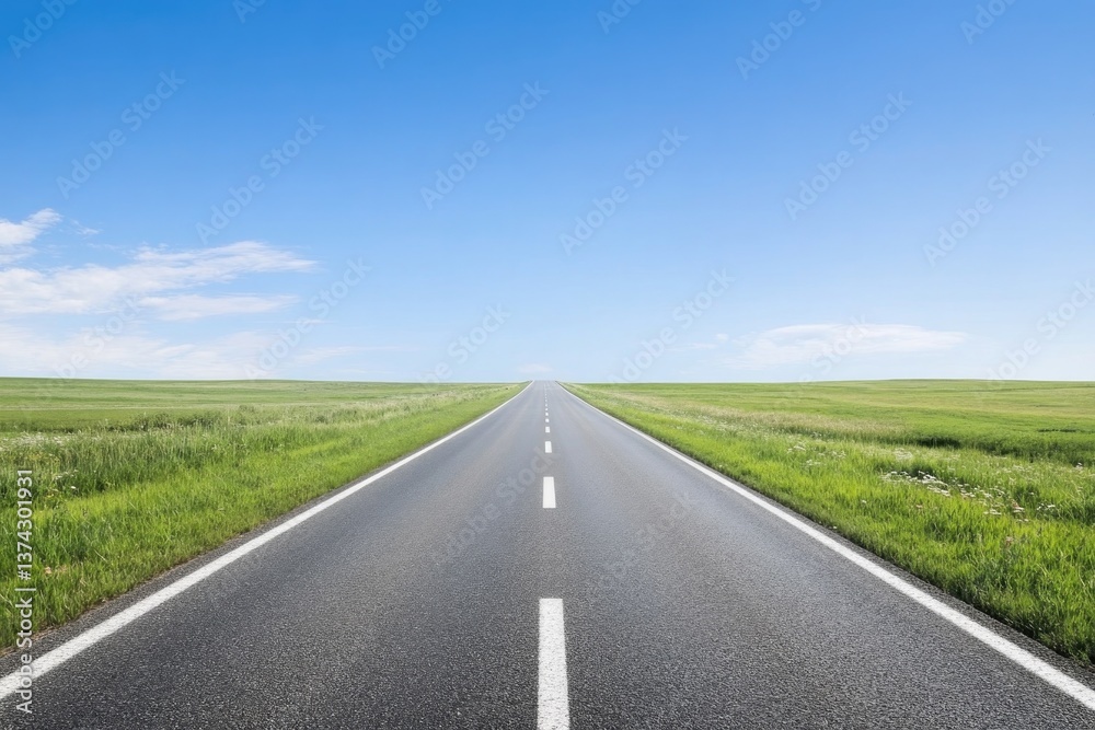 open road stretching into horizon under clear blue sky symbolizing endless possibilities and future aspirations road open road stretching into horizon under clear blue sky symbolizing endless possibilities and future aspirations road