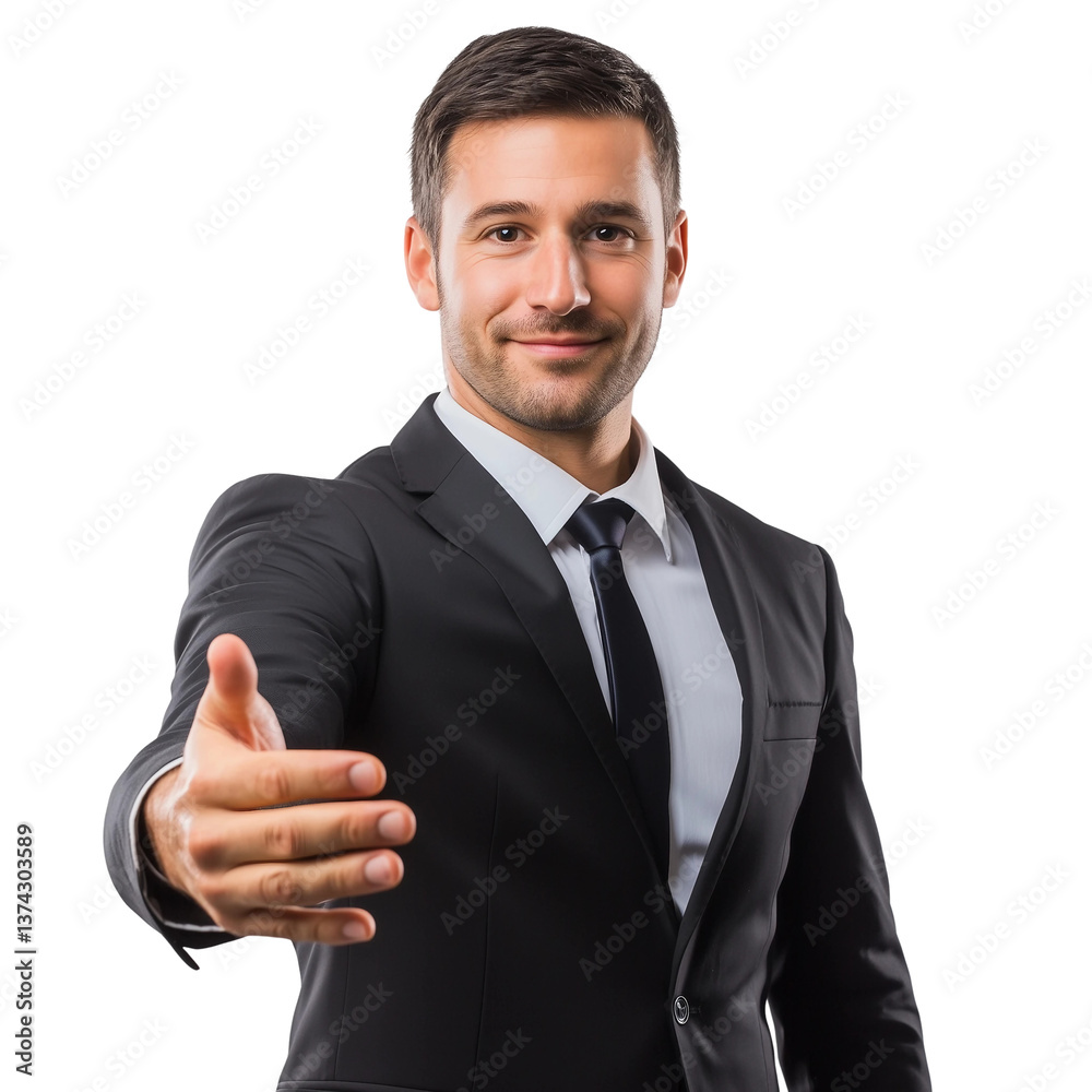 Businessman smiling and extending hand for handshake,positive perspective,PNG,clipart,transparent Businessman smiling and extending hand for handshake,positive perspective,PNG,clipart,transparent